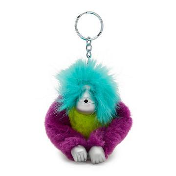 Kipling Fun Hair Sven Monkey Keychain Tillbehör Röda Gröna | SE 1274BE